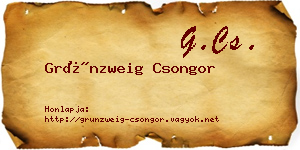 Grünzweig Csongor névjegykártya